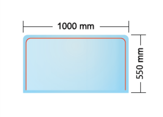 Sklo podkladové SOFIA 100x55cm, hrúbka 6mm
