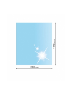 Sklo pod kachle obdĺžnik, 100x120cm, fazeta 20mm, hrúbka 8mm, kalené sklo