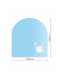 Sklo pod kachle oblúk, 100x100cm, fazeta 20mm, hrúbka 8mm, kalené sklo
