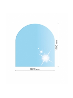 Sklo pod kachle oblúk, 100x110cm, fazeta 20mm, hrúbka 8mm, kalené sklo
