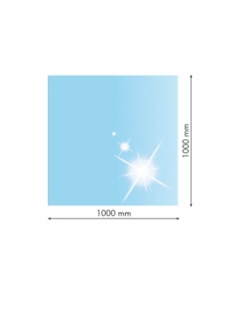 Sklo pod kachle štvorec, 100x100cm, fazeta 20mm, hrúbka 8mm, kalené sklo