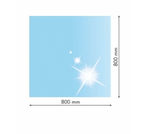 Sklo pod kachle štvorec, 80x80cm, fazeta 20mm, hrúbka 8mm, kalené sklo