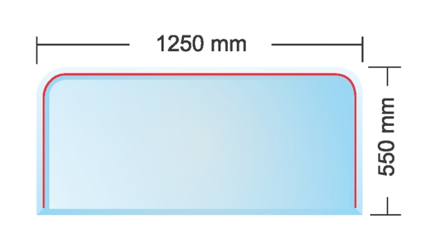 Sklo podkladové PRAHA 125x55cm, hrúbka 6mm